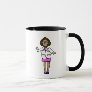 Mulher Negra Médica Segurando Caneca com Estetoscó