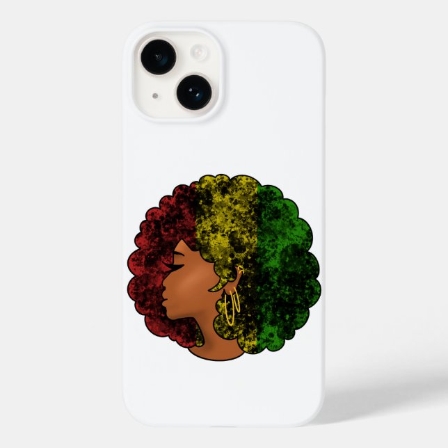 Mulher negra rasta afro vermelho amarelo verde (Verso)