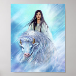 Mulher Poster Branca de Búfalo