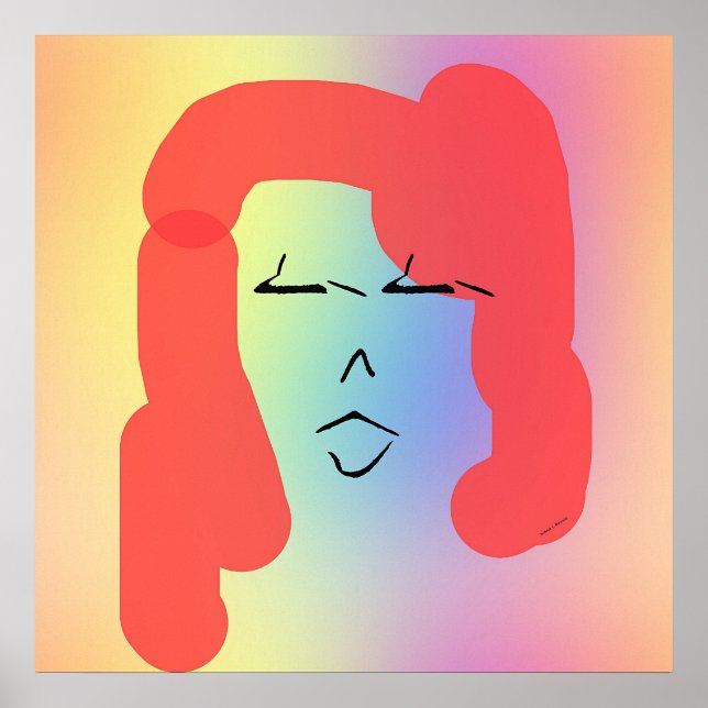 Mulher-retrora com Poster de cabelo vermelho (Frente)