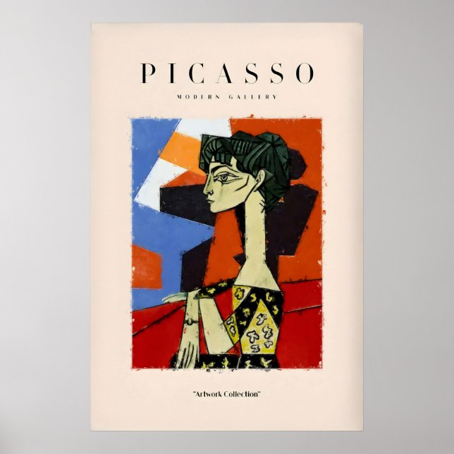 Mulher Sentada de Perfil de Picasso Impressão de A (Frente)