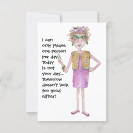 Mulher severa avisa outras que é difícil de agrada