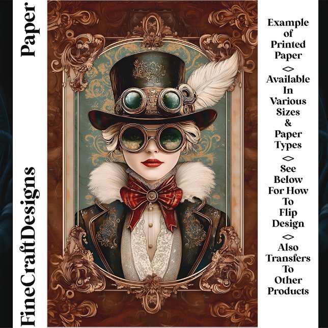 Mulher Steampunk / Art Nouveau CM8 Papel para Álbu (Criador carregado)