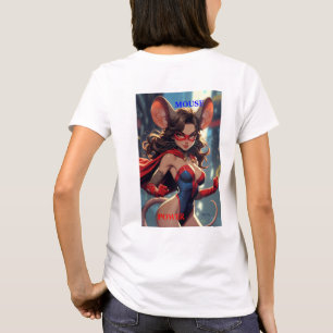 Mulher SuperMouse camiseta branca T feminina b