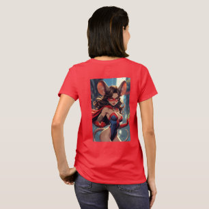 Mulher SuperMouse camiseta vermelha costas