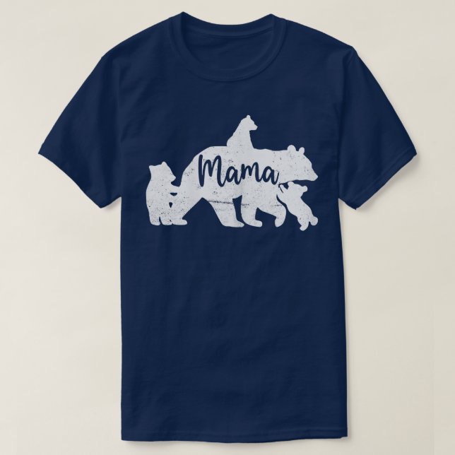 Mulher Ursa Com 3 Cubos, Camisa De Urso De Mamãe,  (Frente do Design)