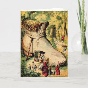 Mulher Velha que mora em um Calçado, Cartão Saudáv