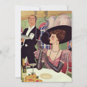 Mulher Vintage Fumando Cigarro Bebendo Champanhe