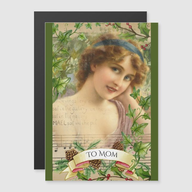 Mulher vitoriana aflita na magnética do jardim (Frente/Verso)