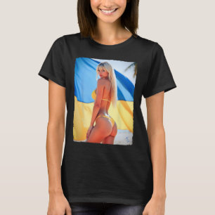 Mulher Y Em Camiseta - Loira De Biquíni E Ucrânia