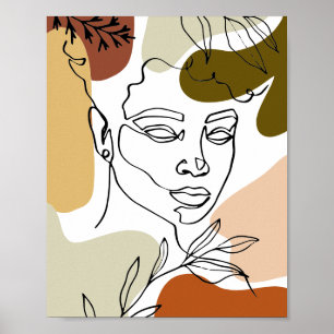 Mulheres abstratas enfrentam Impressão de arte mo