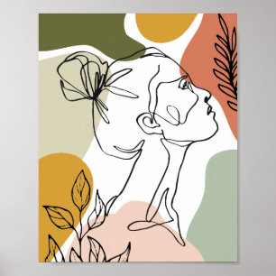 Mulheres abstratas enfrentam Impressão de arte mo