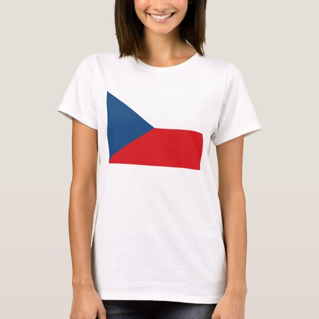 Mulheres - Camisa com Bandeira da Tchecia (Frente)