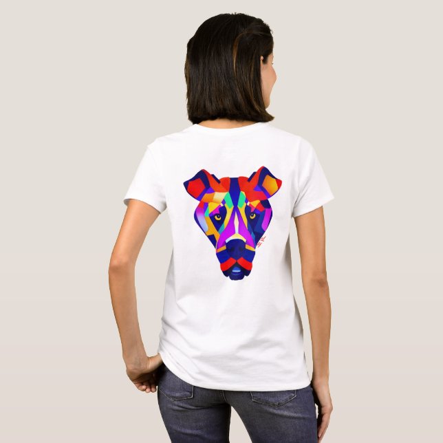 mulheres camiseta branca costas do cachorro de Ale (Parte Traseira Completa)