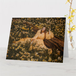 mulheres cercadas por flores e cartão de saudação 