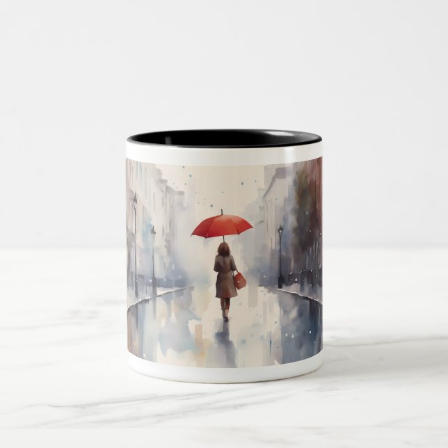 Mulheres Com Uma Caneca Gráfica De Cor De Água Com (Centro)