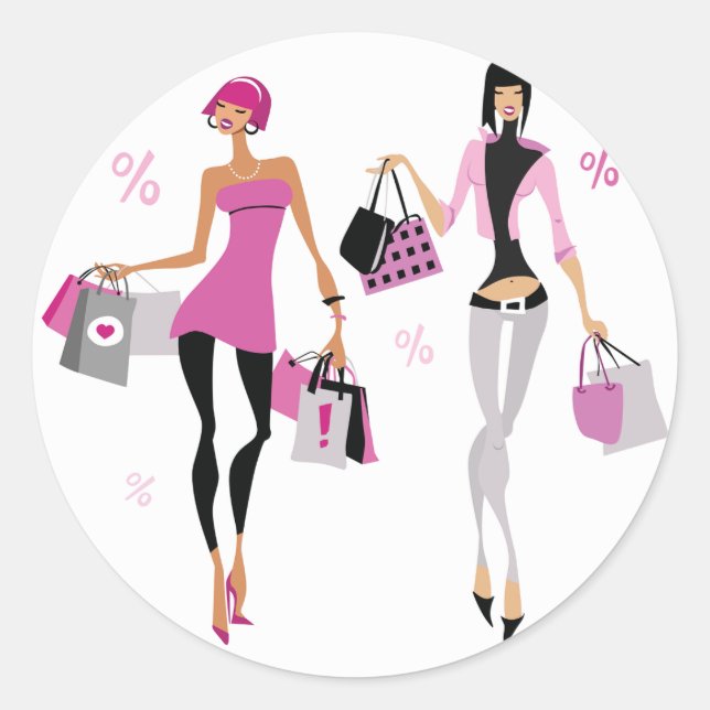 Mulheres Comprando adesivos (Frente)
