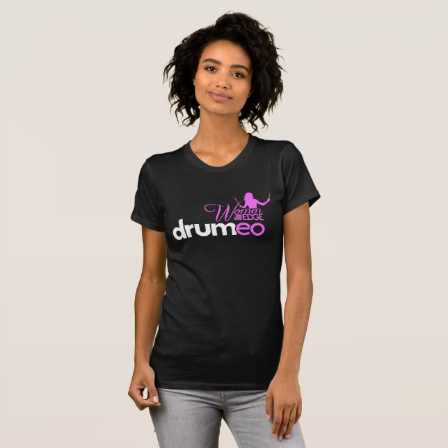 Mulheres de Drumeo na camisa de The Edge - rosa (Frente Completa)