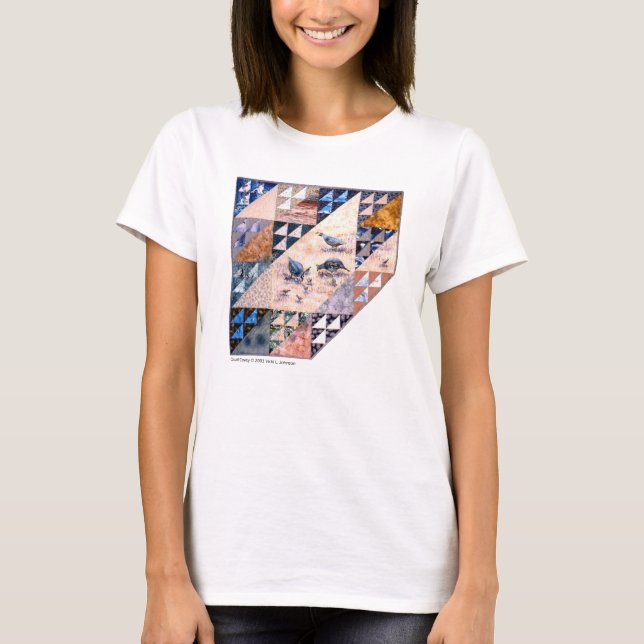Mulheres do t-shirt do Covey das codorniz (Frente)