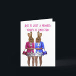 Mulheres engraçadas envelhecem dizendo cartão de a<br><div class="desc">Personalize facilmente esta engraçada moderna e humorística digital humorística moda,  meninas de coelhinho loucas vestidas de azul e rosa,  com idade divertida é apenas um número,  o seu está fora da lista,  com sua própria saudação personalizada para fazer um único cartão de aniversário personalizado para ela.</div>