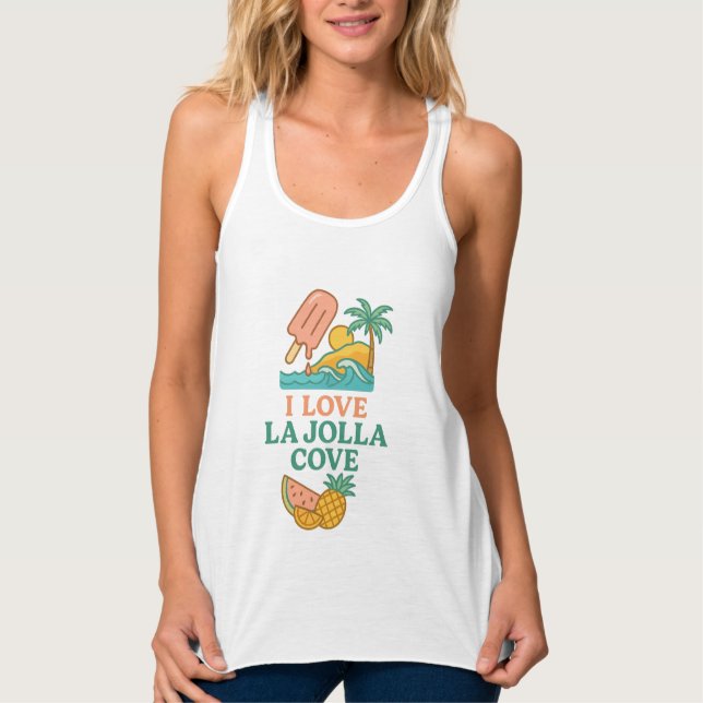 Mulheres eu amo La Jolla Cove Beach Tank Top (Frente)