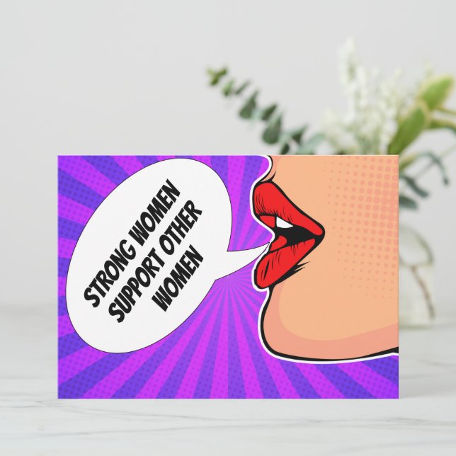 Mulheres Fortes Apoiam Uma À Outra Carta Feminista (Em pé/Frente)