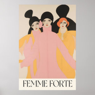 Mulheres Fortes Ilustração de Moda em Impressão Ar