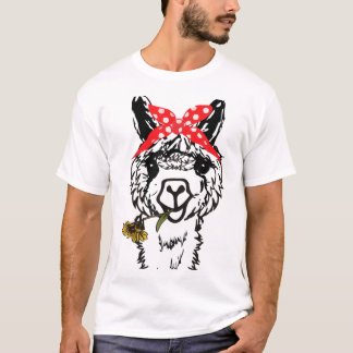 Mulheres Llama Bandana Alpaca Llama Camisa Animal