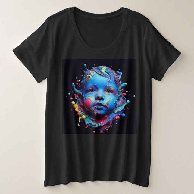 Mulheres Mais T-Shirts De Tamanho Com Expressão 15 (Frente do Design)