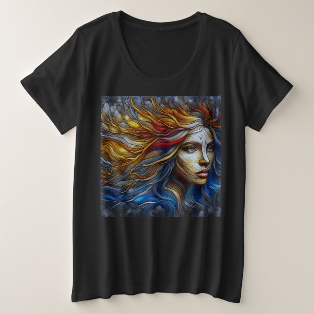 Mulheres Mais T-Shirts De Tamanho Com Expressão 18 (Frente do Design)