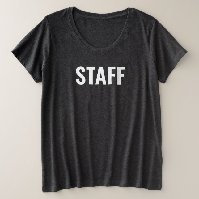 Mulheres Mais T-Shirts Funcionarios Equipe Membro (Frente do Design)