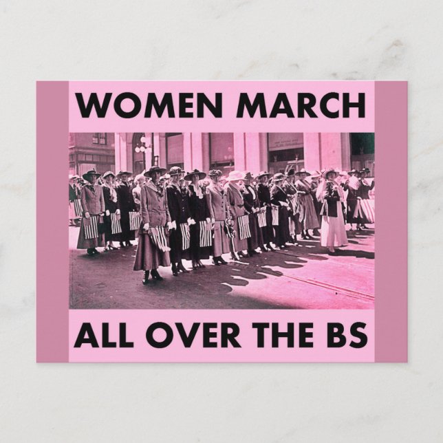 Mulheres marcham por todo o cartão postal da BS (Frente)