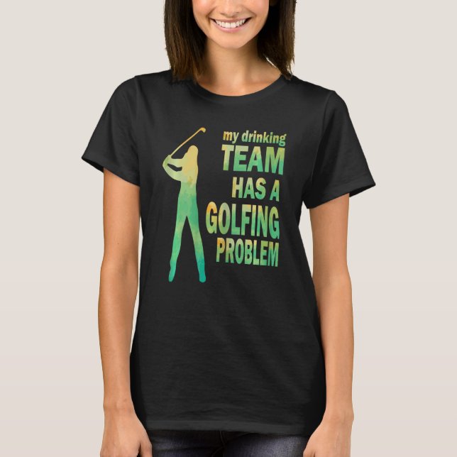 Mulheres Mulheres Diversão De Golfe Camisetas Seca (Frente)
