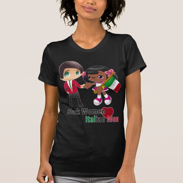 Mulheres negras italianas do t-shirt dos homens (Frente)