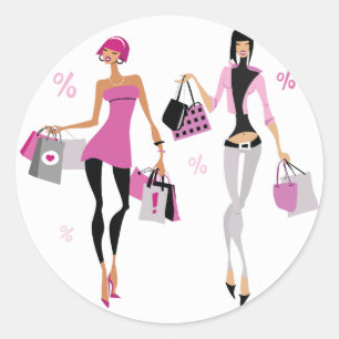 Mulheres que compram etiquetas