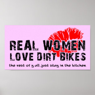 Mulheres Reais Sinal de Poster de Moto de Motocros