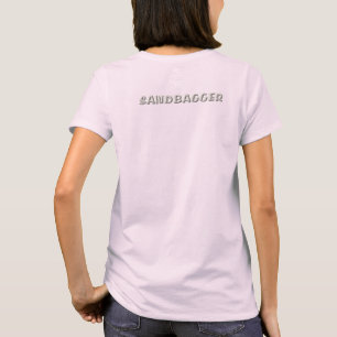 Mulheres Sandbagger camiseta rosa vibrante nas cos