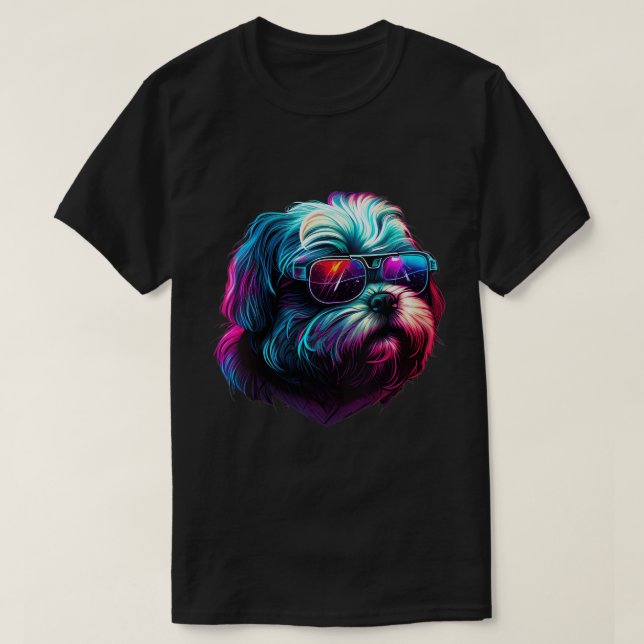 Mulheres Shih Tzu Dogs Shih Tzus V-Neck T-Shirt (Frente do Design)