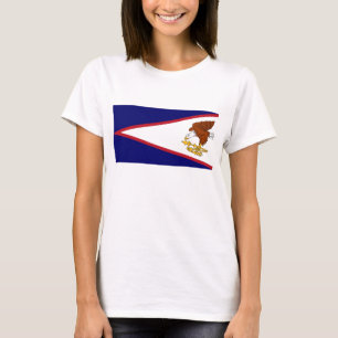 Mulheres T Camisa com Bandeira da Samoa Americana