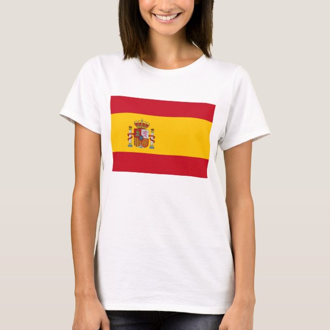 Mulheres T Camisa com Bandeira de ESPANHA (Frente)