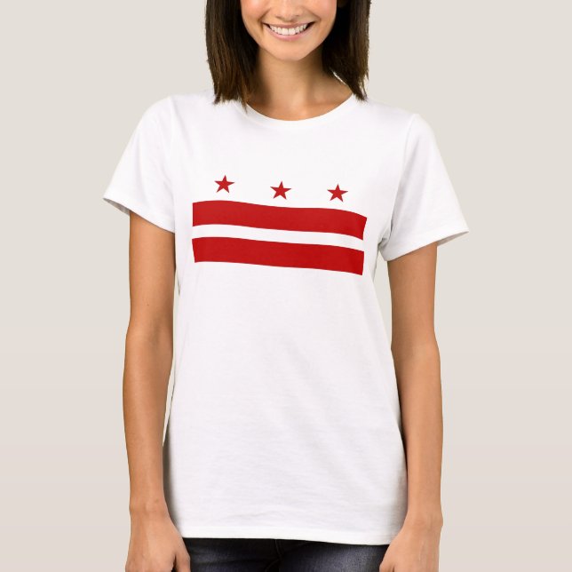 Mulheres T Camisa com Bandeira de Washington DC (Frente)