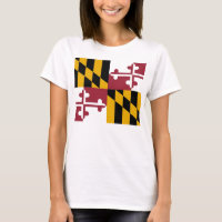 Mulheres T Camisa com Bandeira do Estado de Maryla