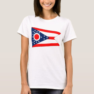 Mulheres T Camisa com Bandeira do Estado de Ohio