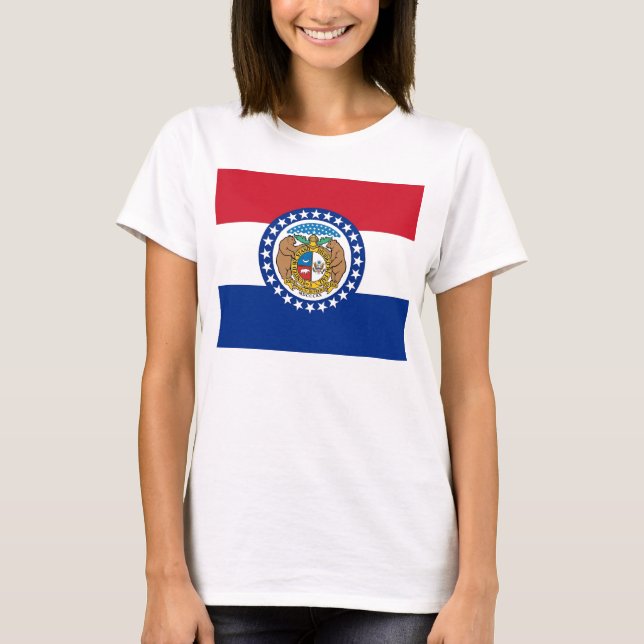 Mulheres T Camisa com Bandeira do Estado do Missou (Frente)