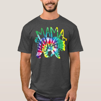 Mulheres Tie Dye Bear Mamãe Camisa Correspondente 