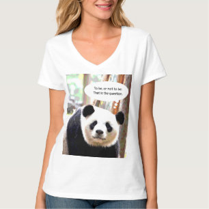 Mulheres V Pescoço Camisetas Hamlet Citação Panda 