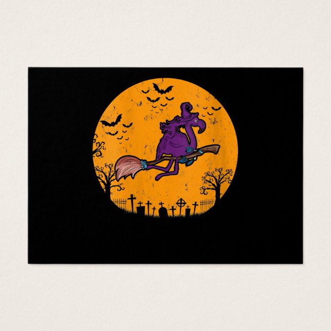 Mulheres Vintage Bruxa Flamingo Figurume Halloween (Frente)