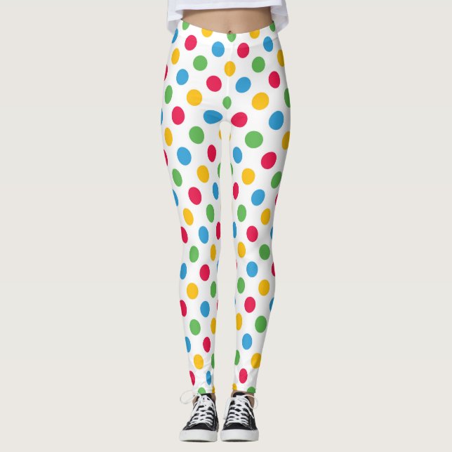 Multi bolinhas Legging da cor (Frente)