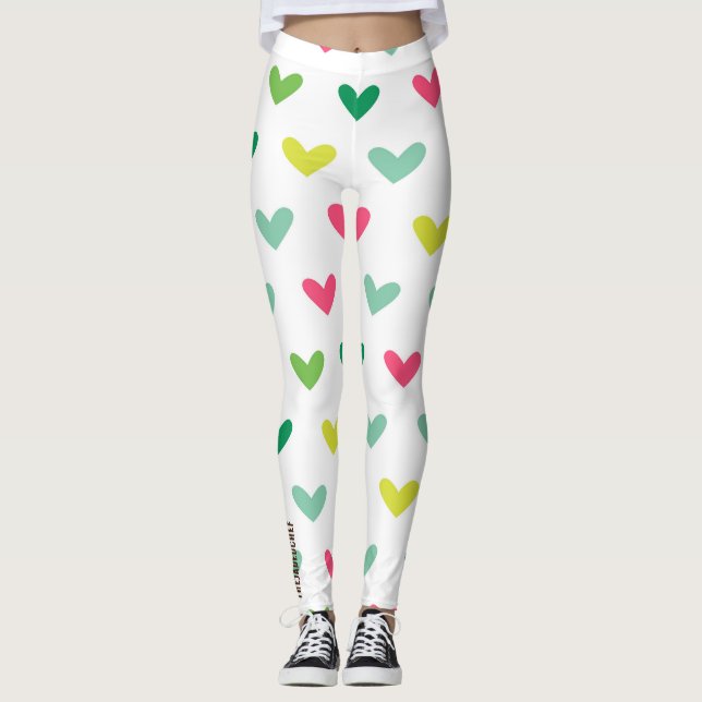 Multi-Colored Heart Pop Leggings (Frente)
