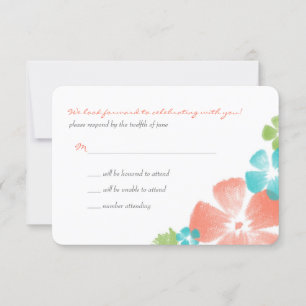 Multi Mamão Aquarela Flores Casamento RSVP
